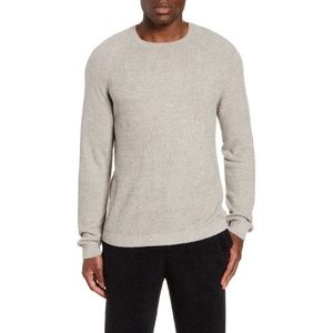 Mens BAREFOOT DREAMS Cozychic Lite Raglan Sweater Pullover Gray Pewter ~ Small